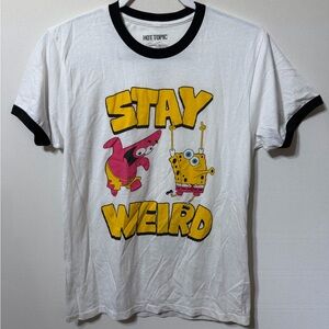 Hot Topic Spongebob SquarePants Stay Weird Ringer T-Shirt